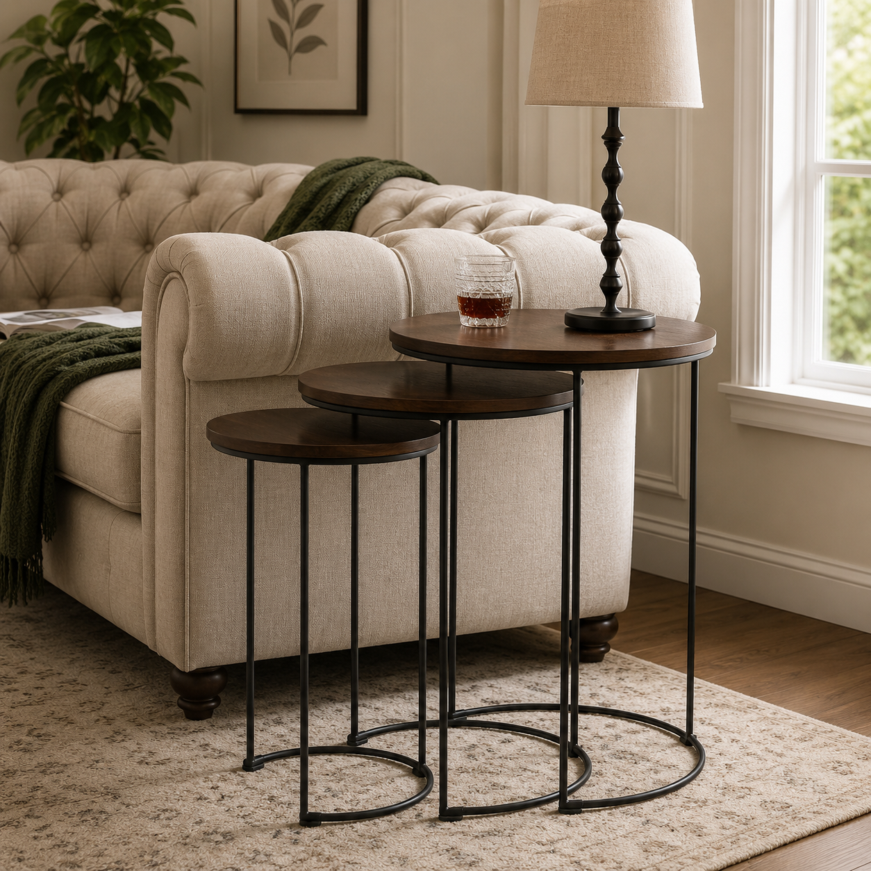 Eloise Bedroom Nesting Table Set of (3pcs) AJWPK