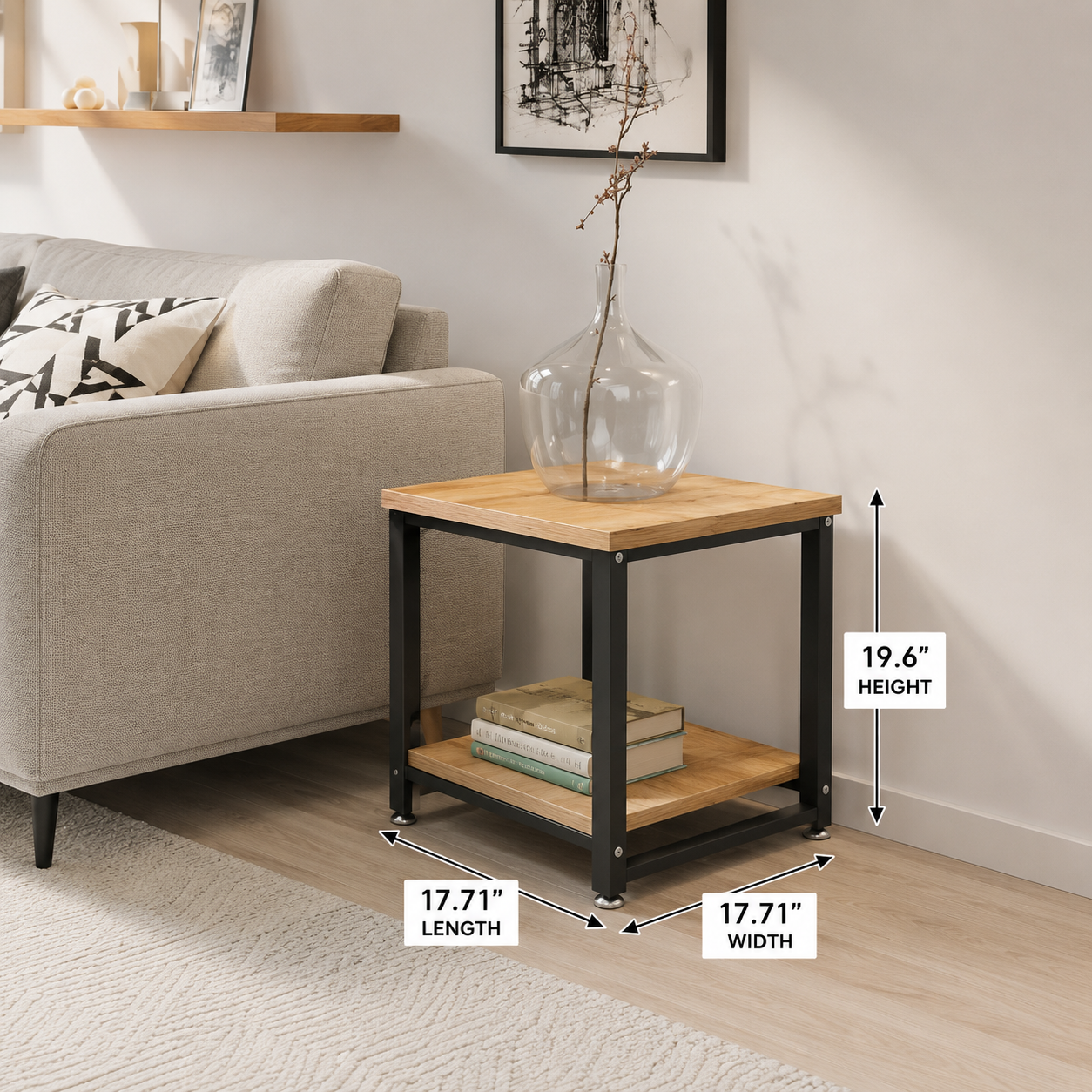 End Sofa Side living Lounge Drawing Table (2 Tier)-Special AJWPK