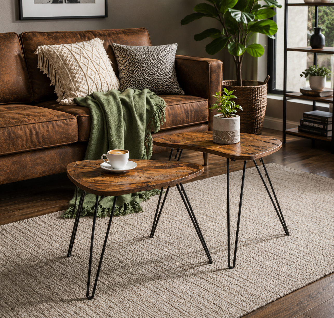 Lotus Moon Coffee Center Nesting Tables AJWPK