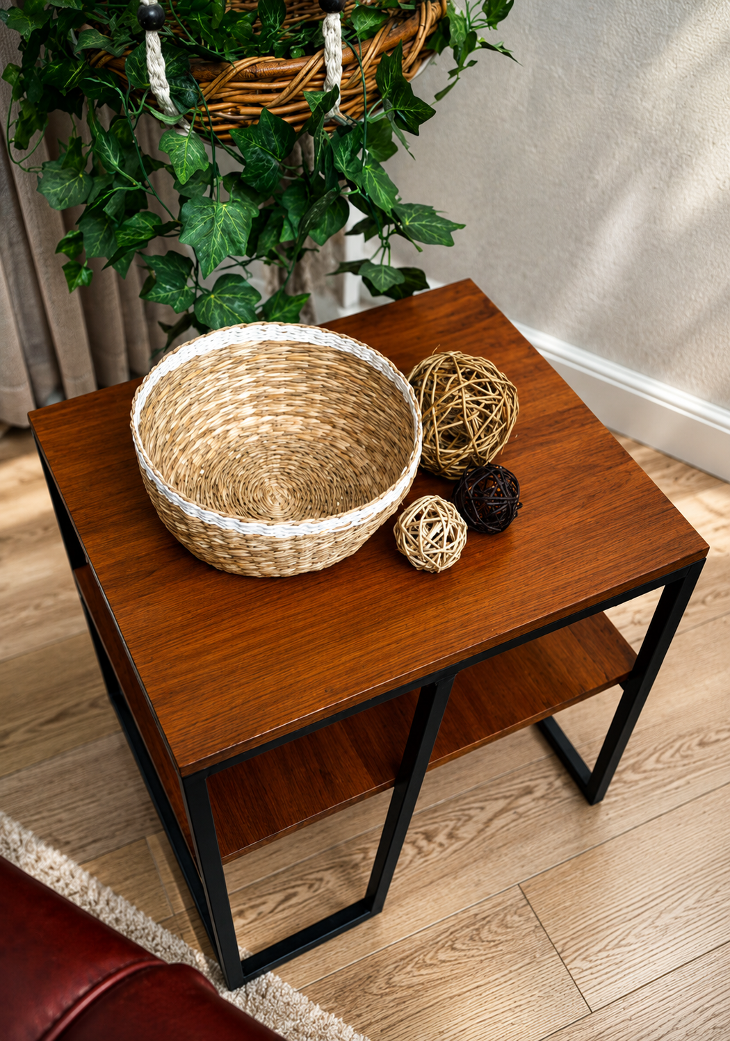 Modern End Table with Shelf Base AJWPK
