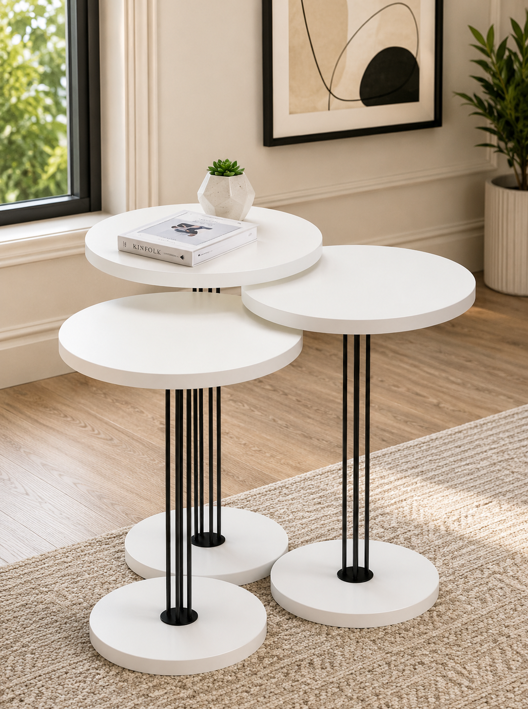 Round Nesting End Tables (Set of 3Pcs) AJWPK