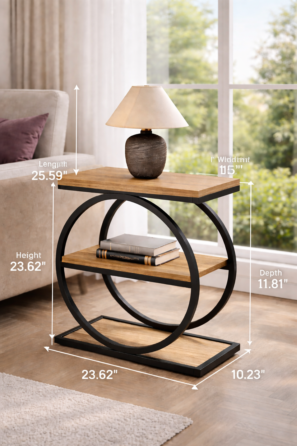 Circi Side Table with Round Metal Frame AJWPK