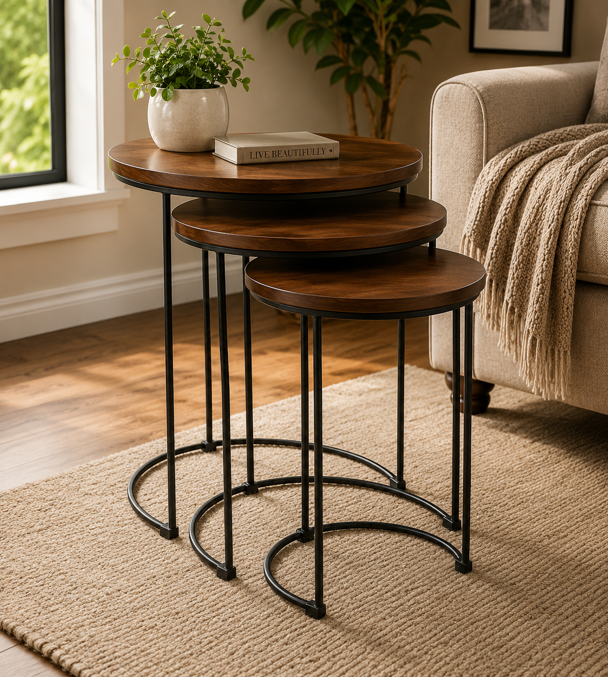 Eloise Bedroom Nesting Table Set of (3pcs) AJWPK