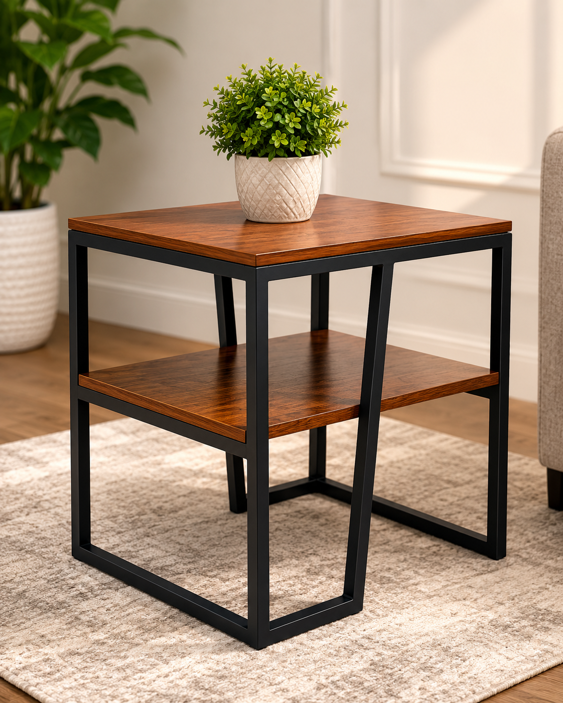 Modern End Table with Shelf Base AJWPK