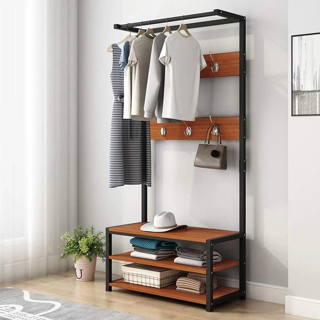 Feline Entryway Hall Living Bedroom Coat Shoe Organizer Storage Rack