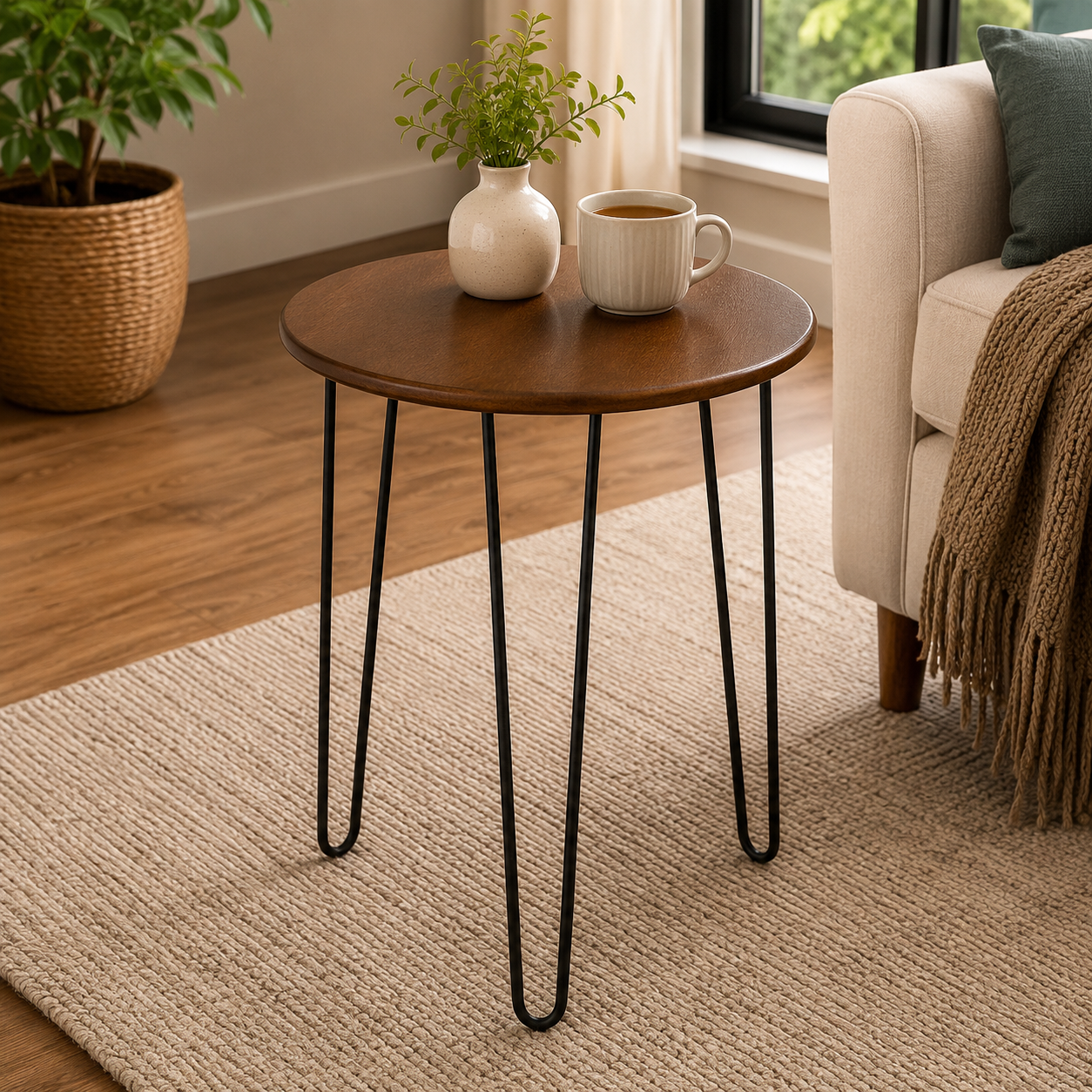 Wooden Top Hairpin Center Table AJWPK