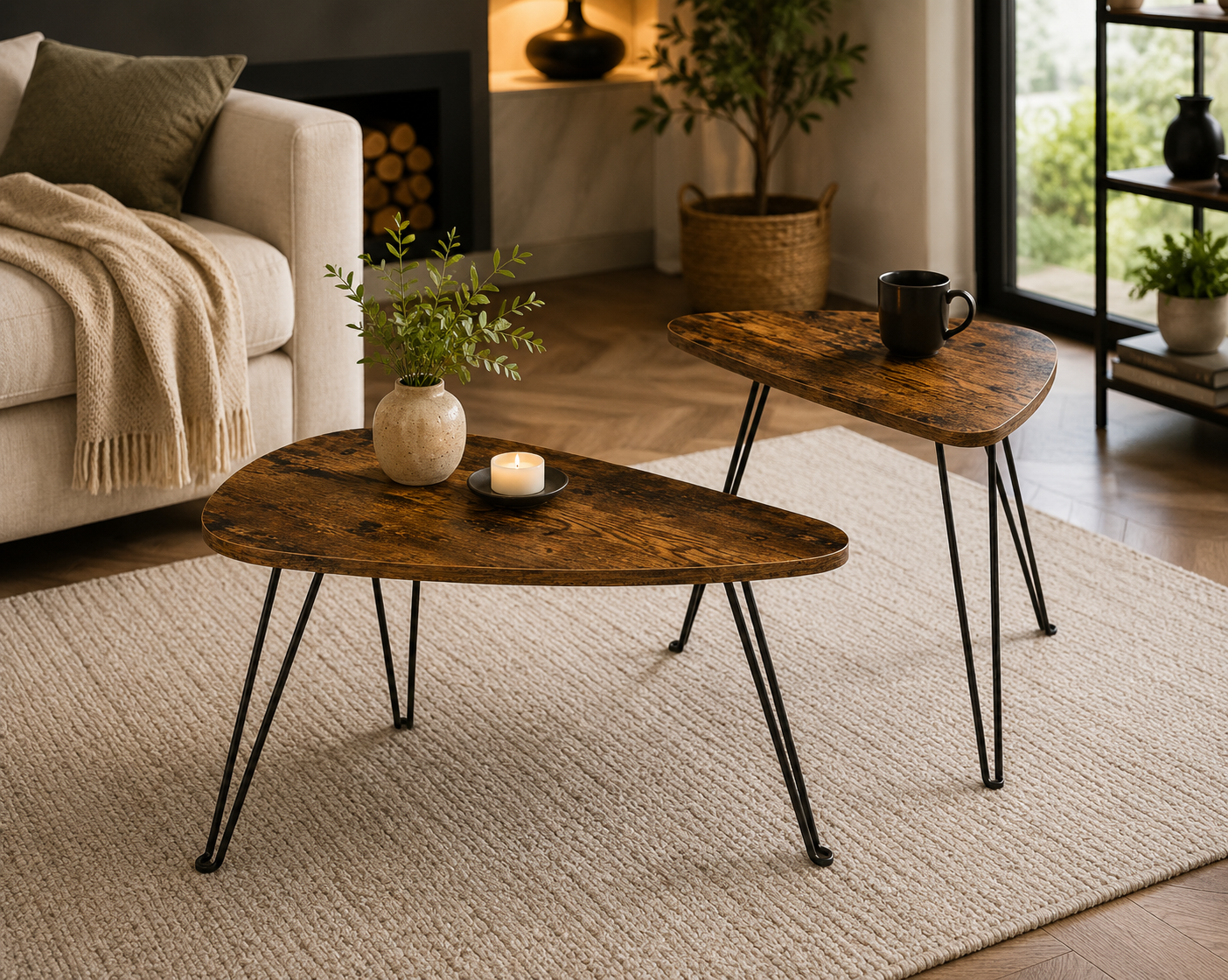 Lotus Moon Coffee Center Nesting Tables AJWPK