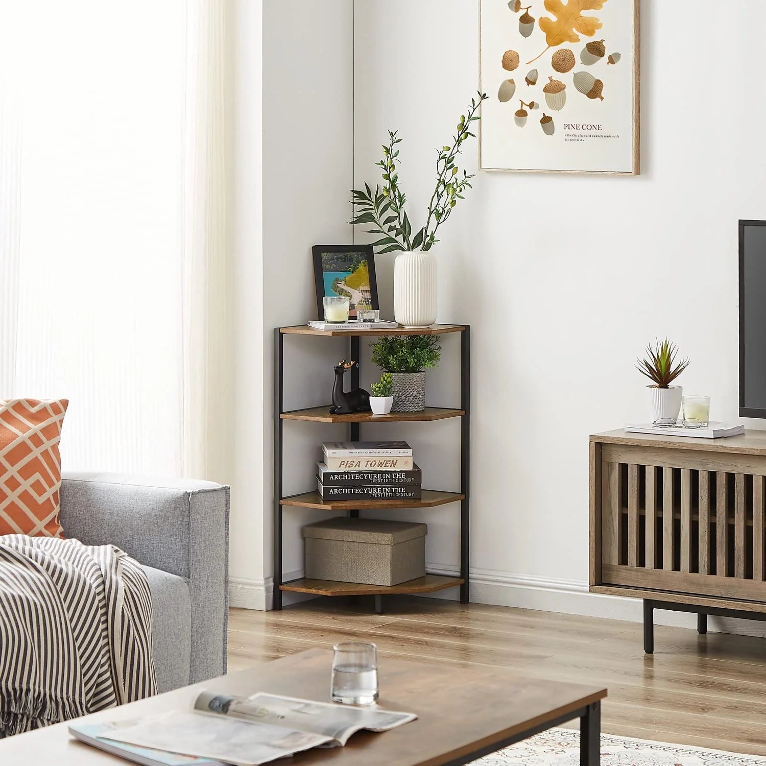 Banishe Corner Organizer Bookcase Storage Rack