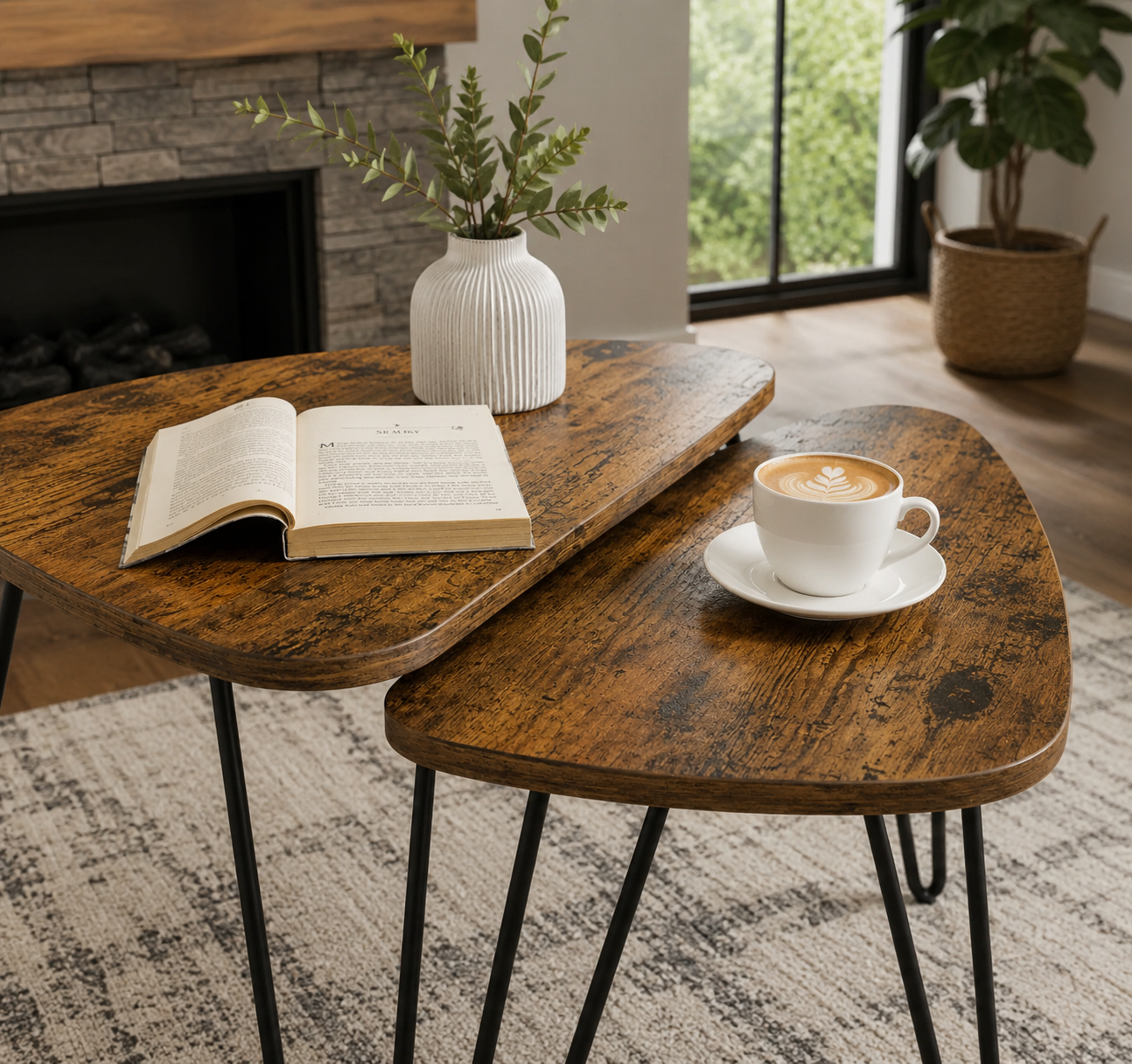 Lotus Moon Coffee Center Nesting Tables AJWPK
