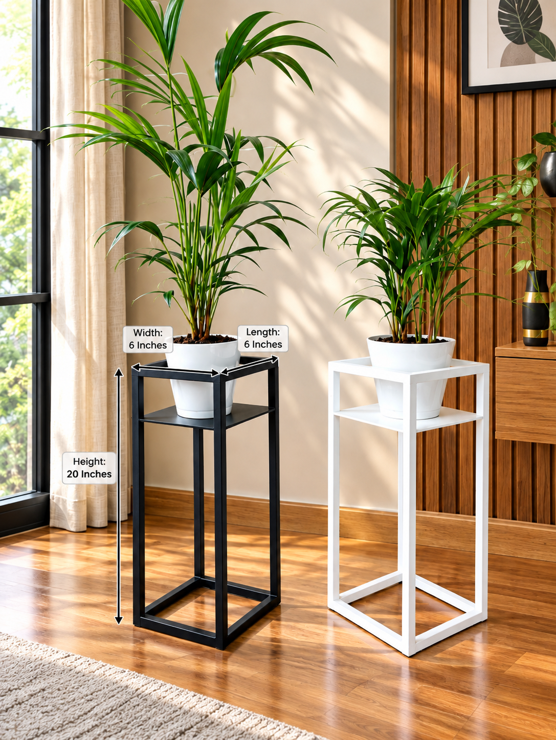 Tall Metal Plant Pot Stand ( Set of 2 Pcs ) AJWPK