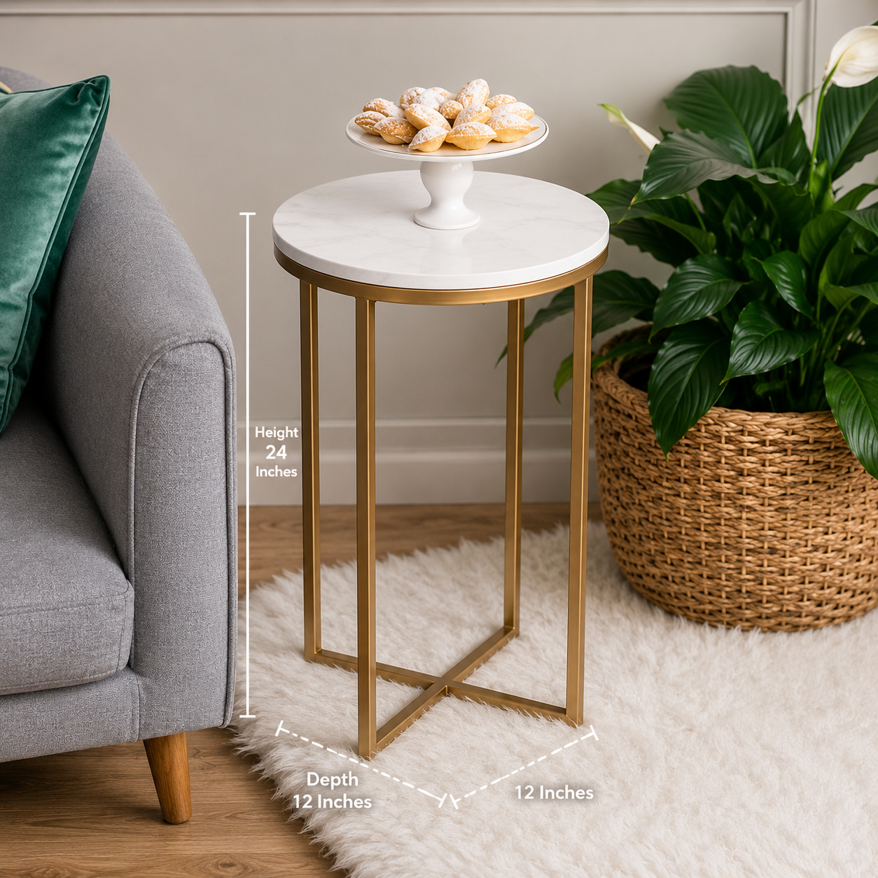 Luxury Round Accent Side Table AJWPK