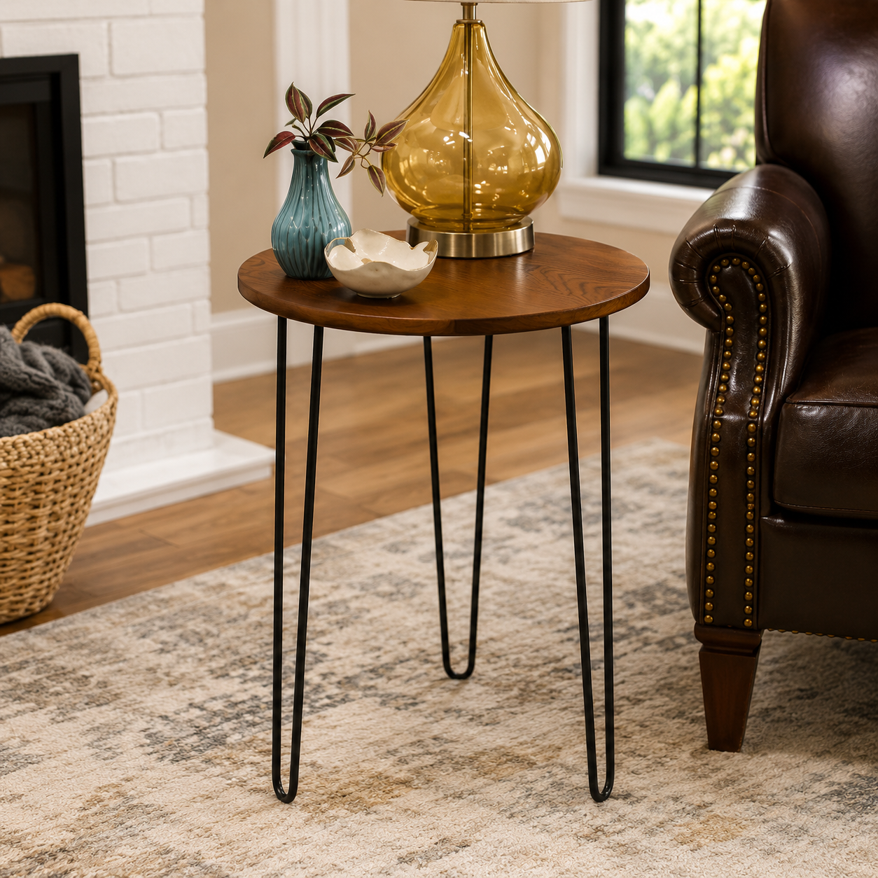 Wooden Top Hairpin Center Table AJWPK
