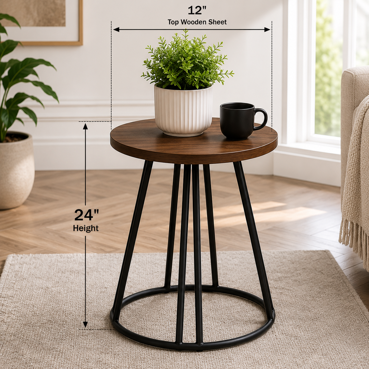 Minimalist Round Coffee Side Table AJWPK
