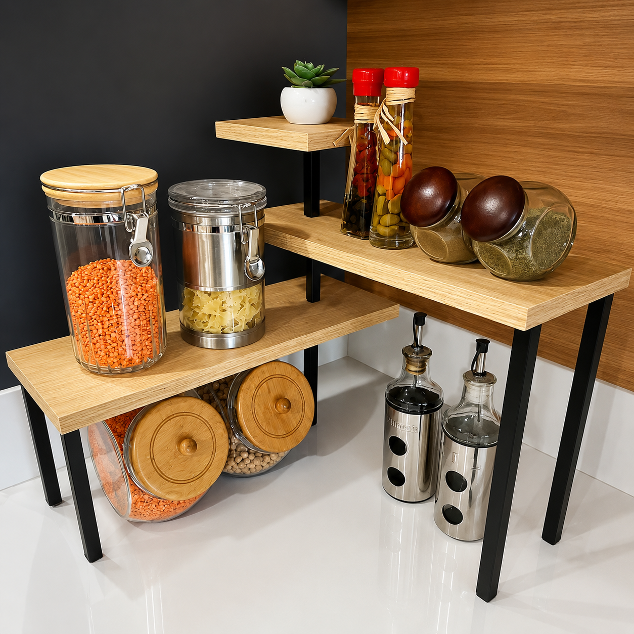 Ziggy Zone Corner Kitchen Spice Salt Organizer Storage Shelve Rack AJWPK