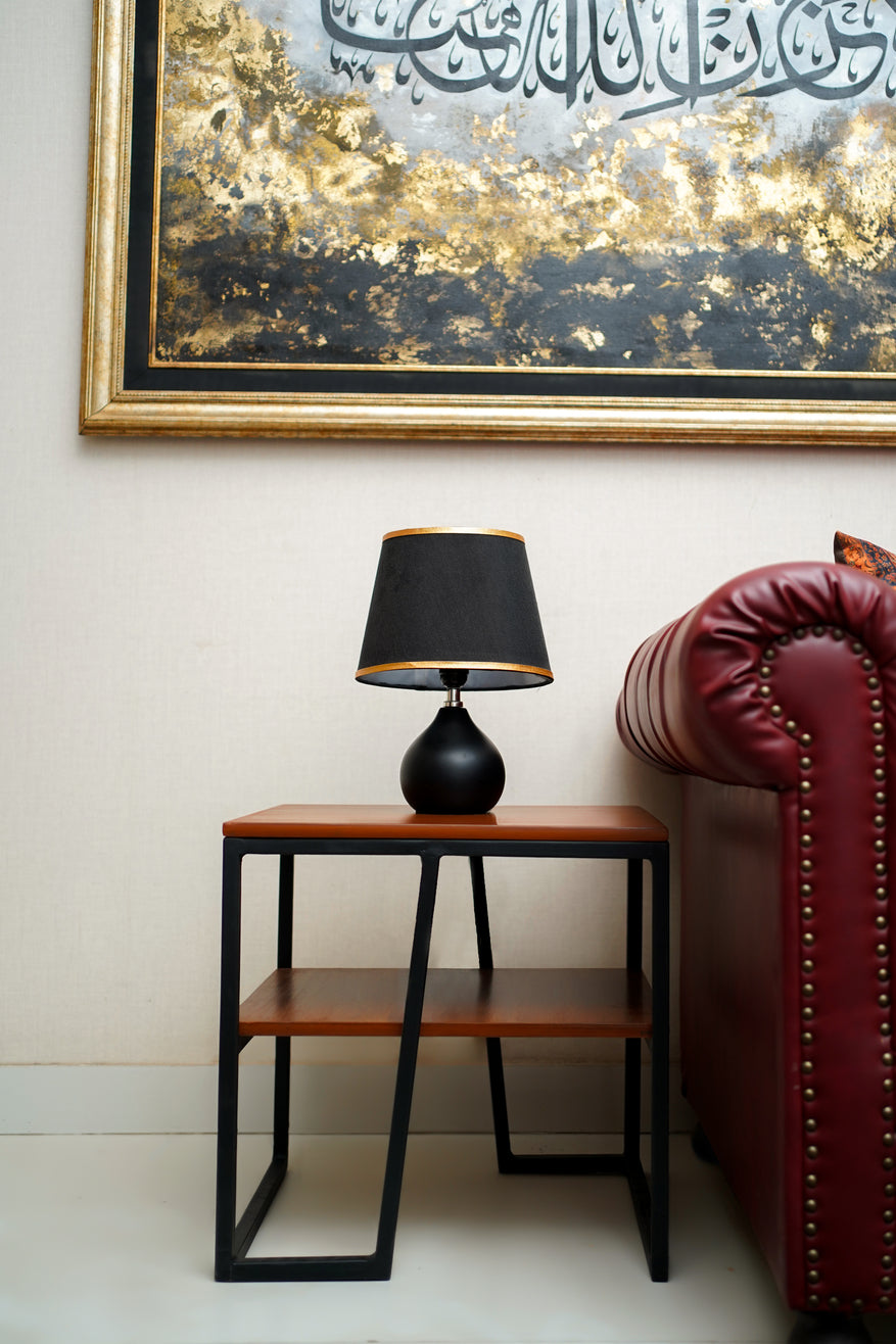 Modern End Table with Shelf Base