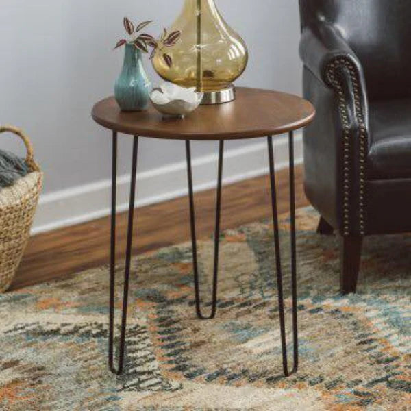 Wooden Top Hairpin Legs Side Center Table (Light)
