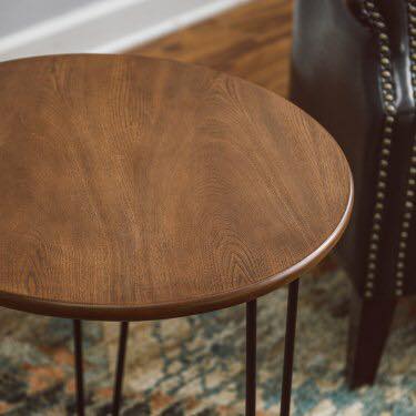 Wooden Top Hairpin Legs Side Center Table (Light)