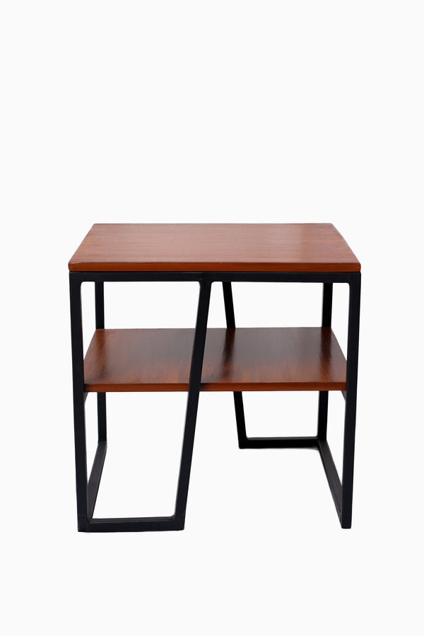 Modern End Table with Shelf Base