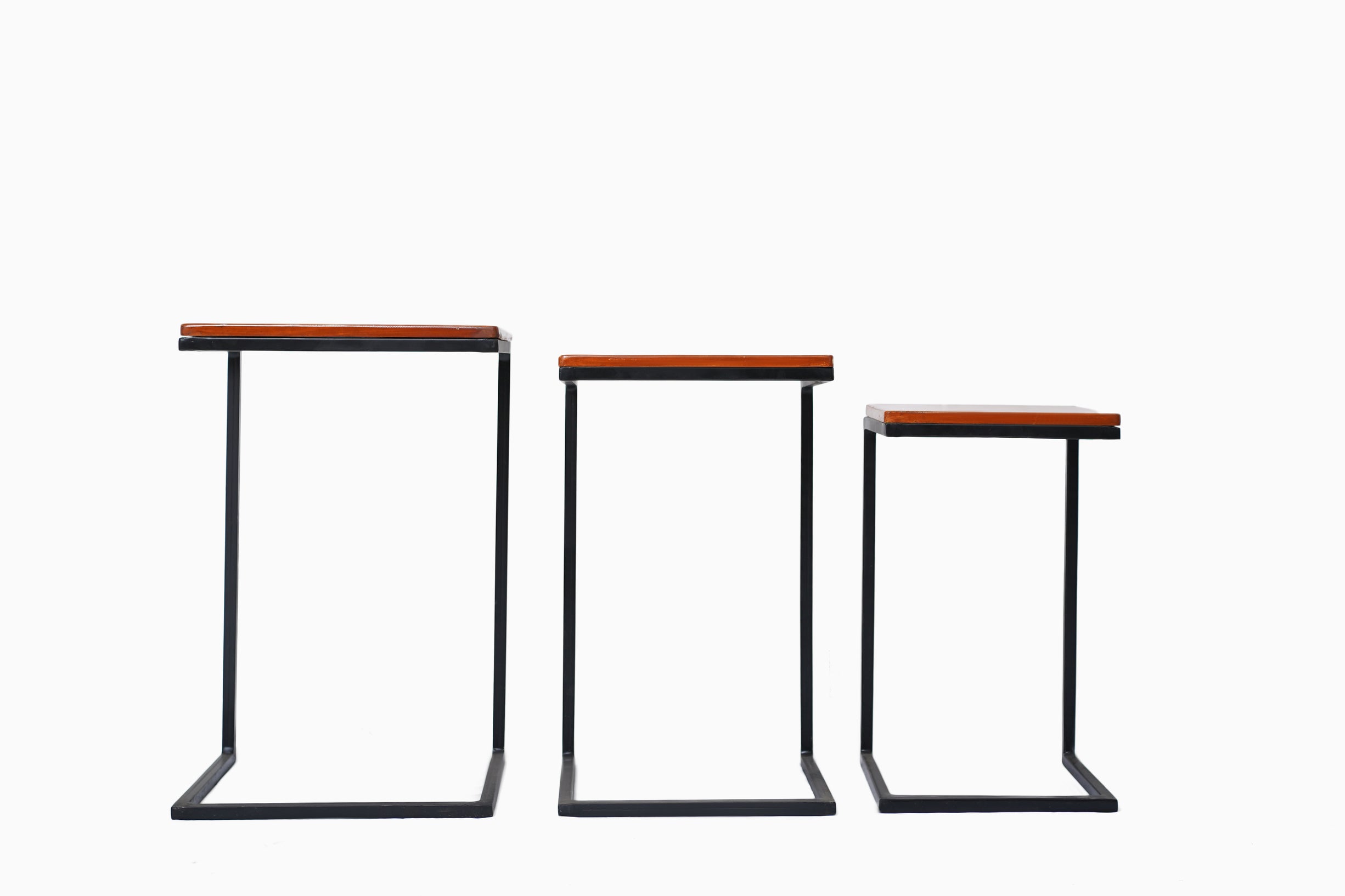 Set of 3 Wooden C-Tables