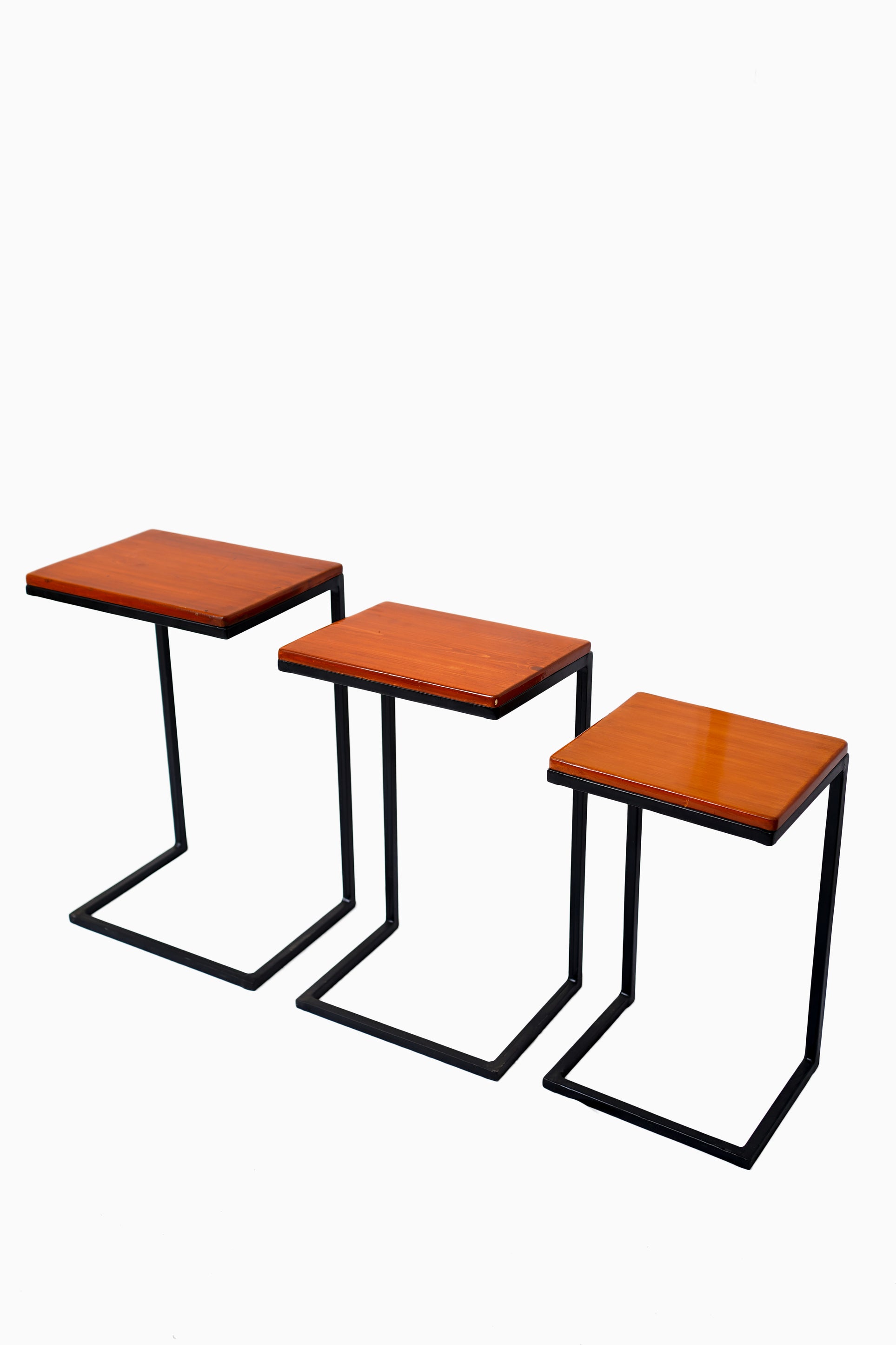 Set of 3 Wooden C-Tables
