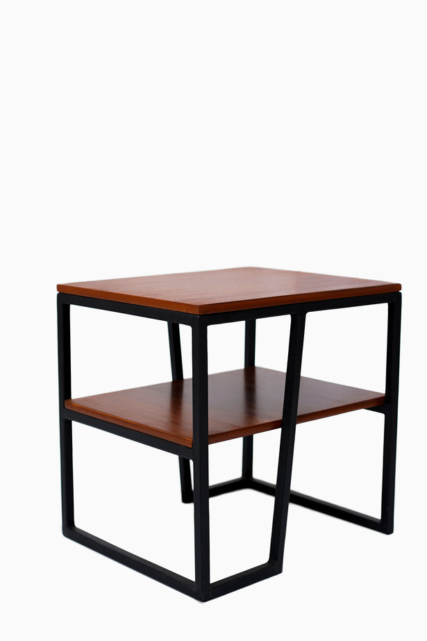 Modern End Table with Shelf Base