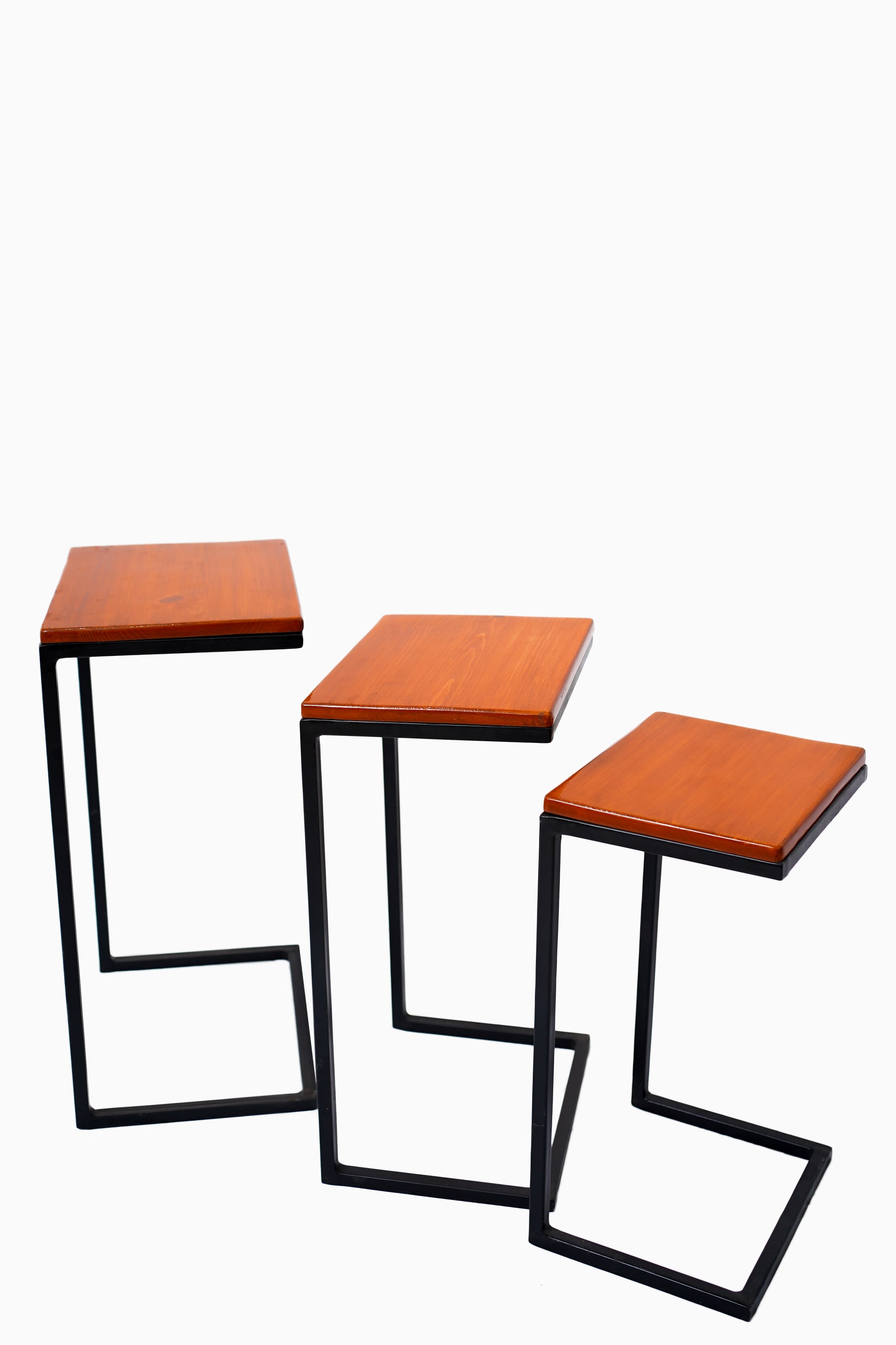 Set of 3 Wooden C-Tables