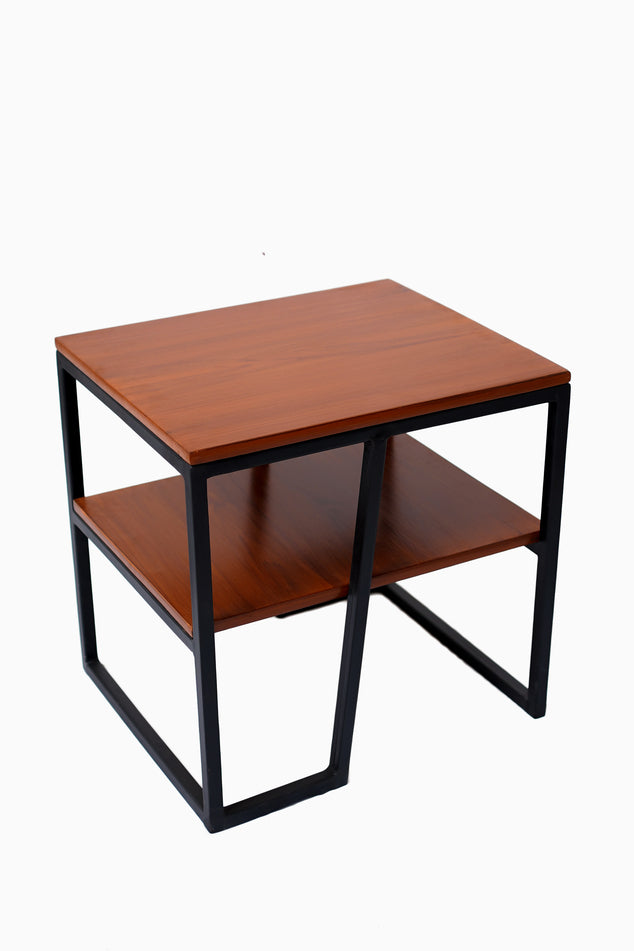 Modern End Table with Shelf Base