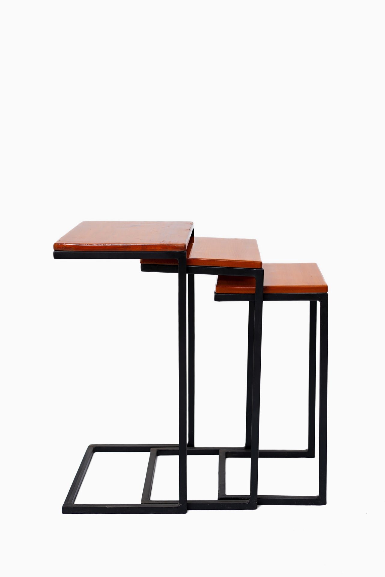 Set of 3 Wooden C-Tables