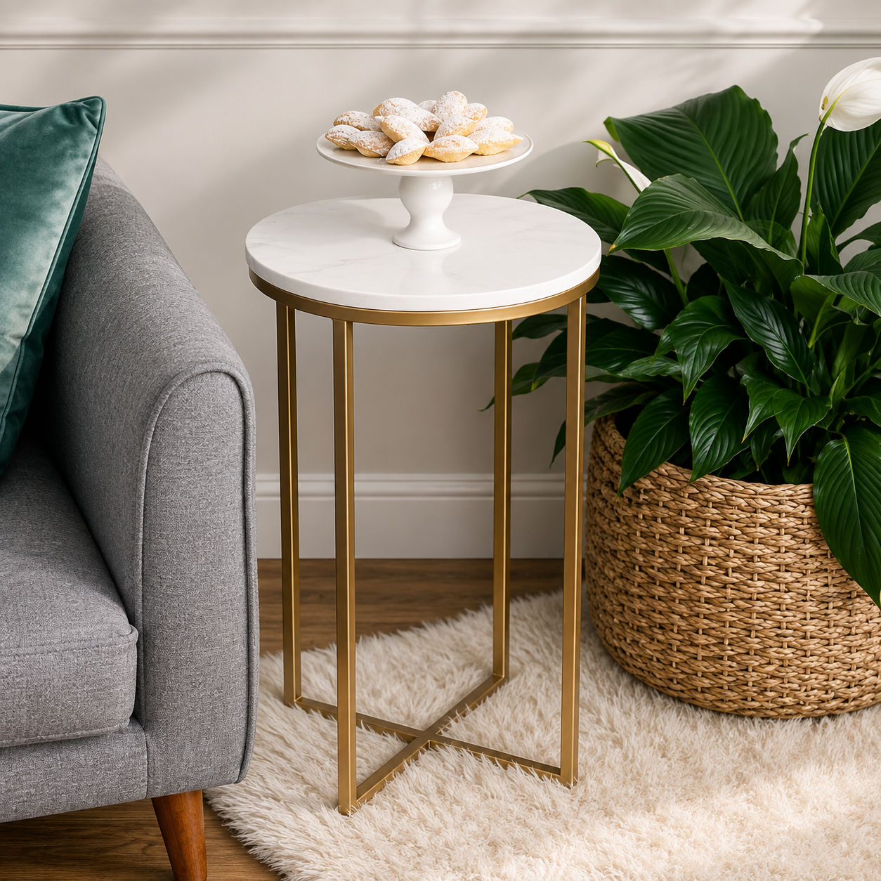 Luxury Round Accent Side Table AJWPK