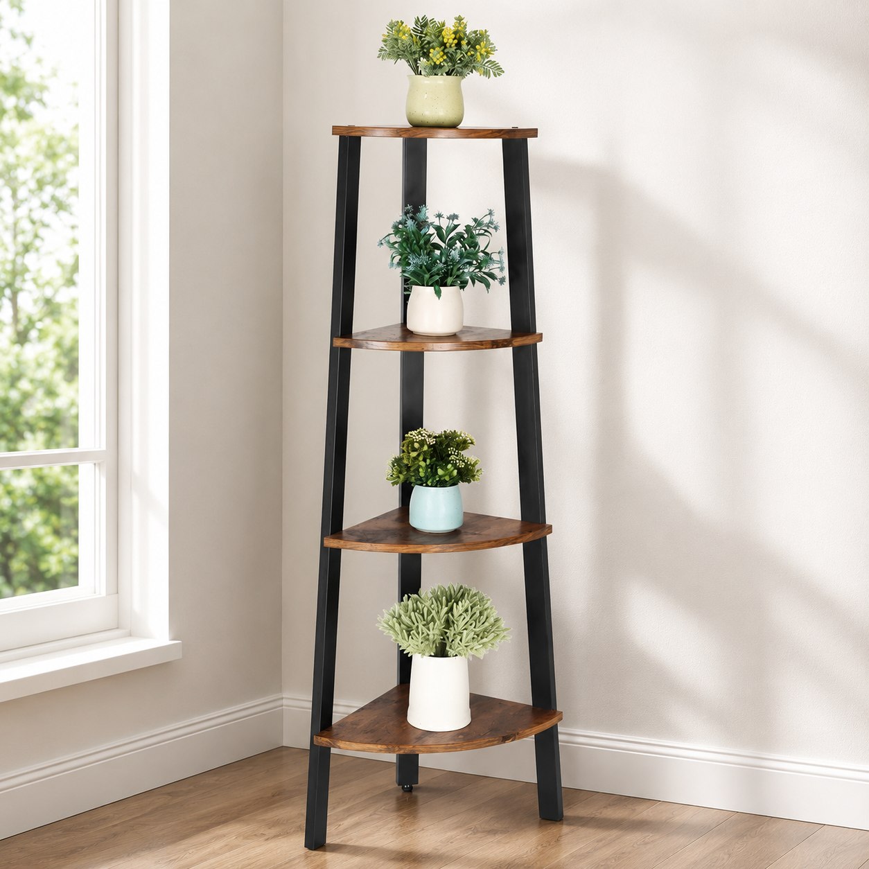Joshy Corner Lounge Living Room Bookcase Organizer Rack Decor AJWPK