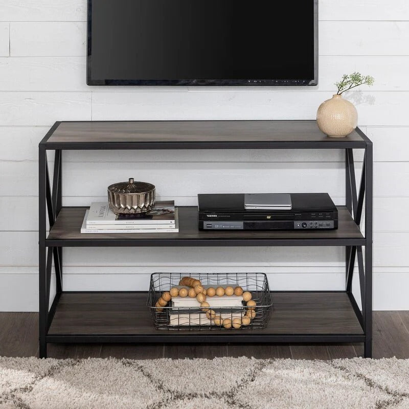Carbon X-Frame Bookcase Console Organizer Rack Table