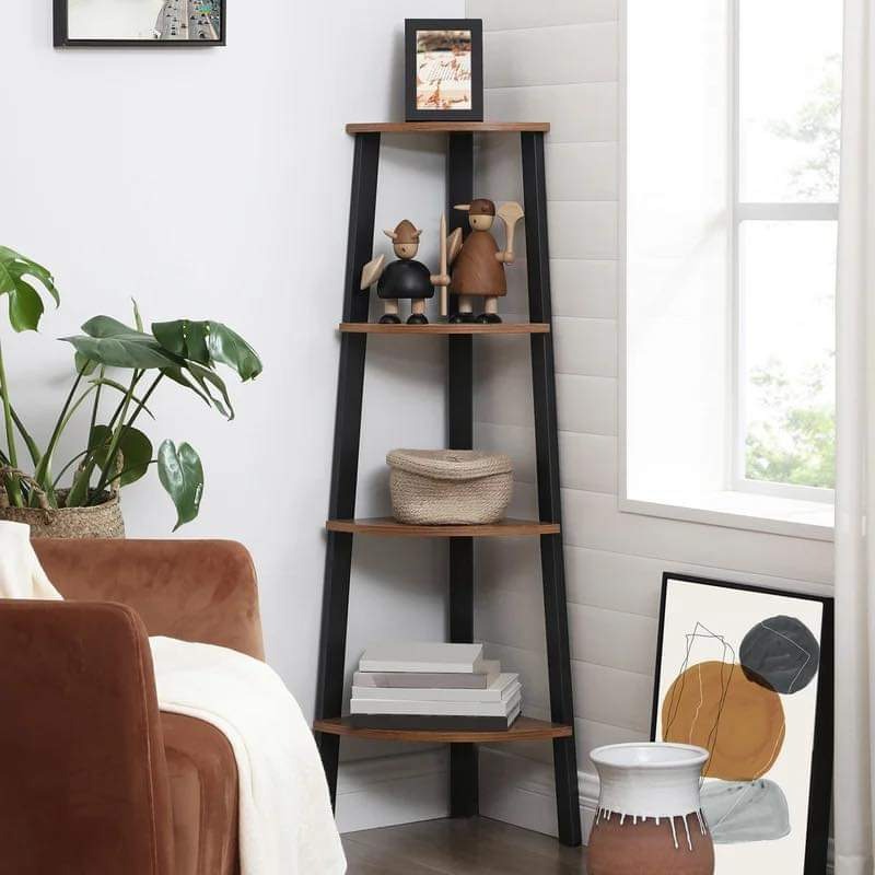 Joshy Corner Lounge Living Room Bookcase Organizer Rack Decor