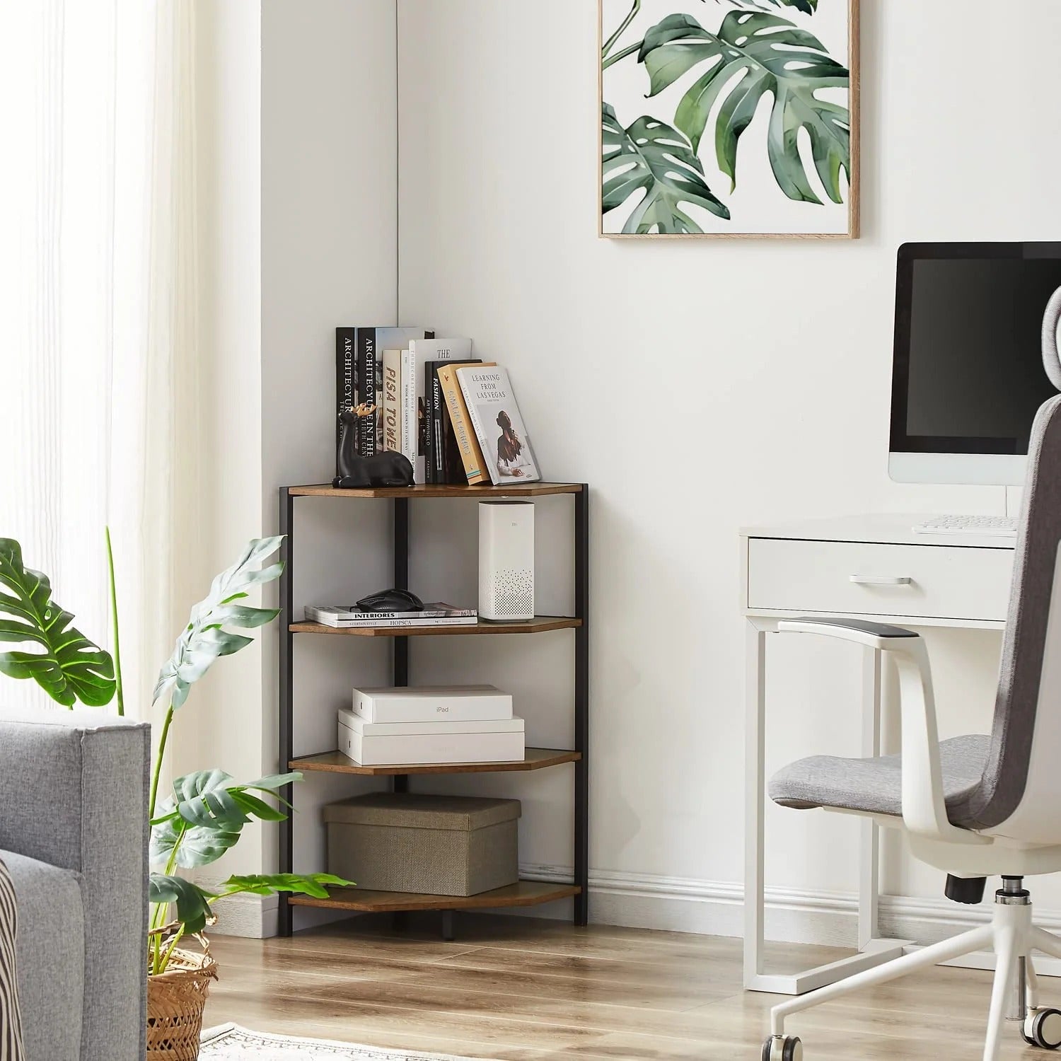 Banishe Corner Organizer Bookcase Storage Rack