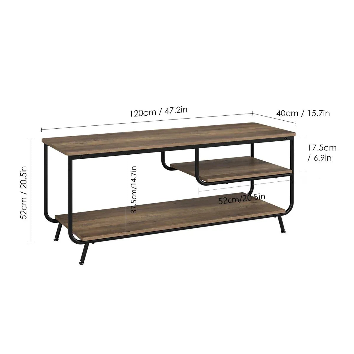 Latwana Iron TV LED Stand Lounge Console Table