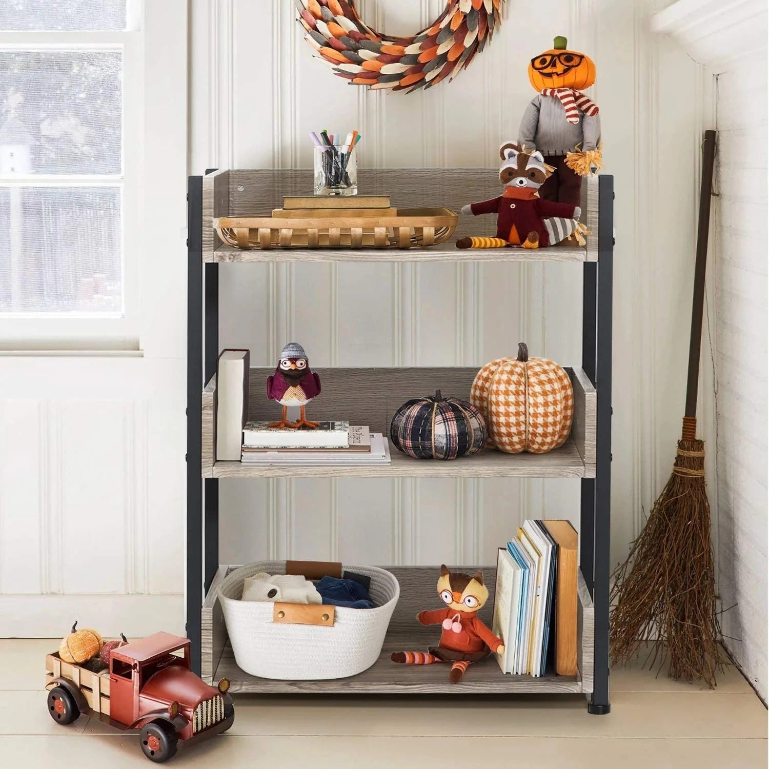 VECELO Organizer Lounge Bookcase Shelve Storage Rack Decor