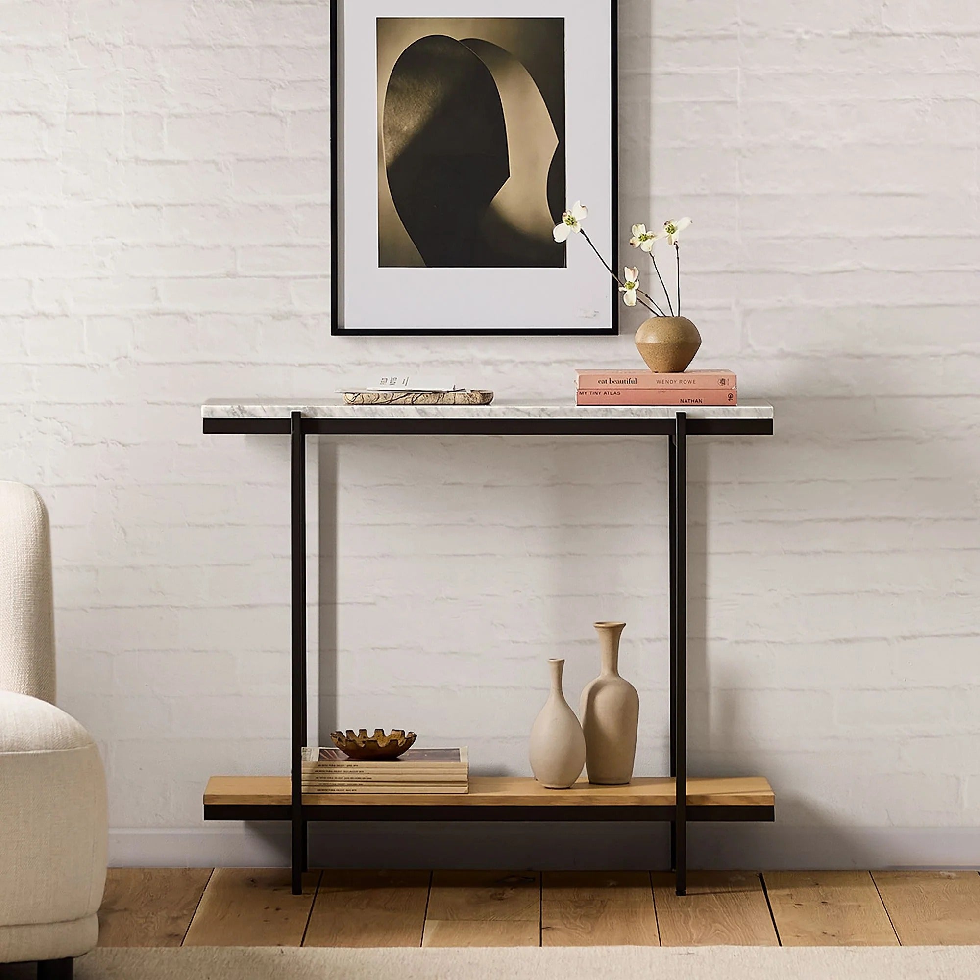 Pierce Entryway Hallway Two Tone Living Lounge Console Table
