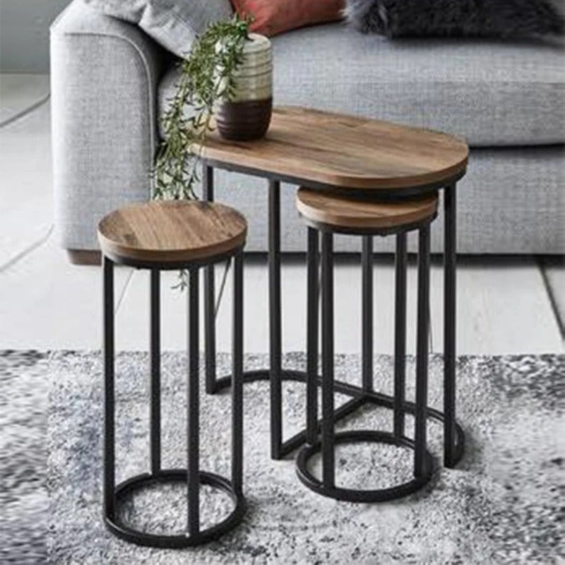 Round Nesting Living Lounge Bedroom Side Tables (Set of 3)