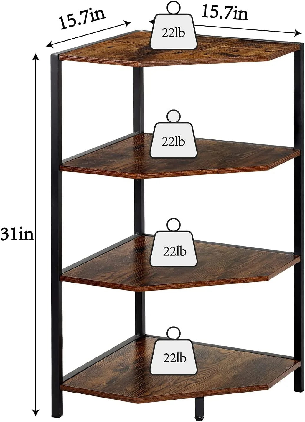 Banishe Corner Organizer Bookcase Storage Rack