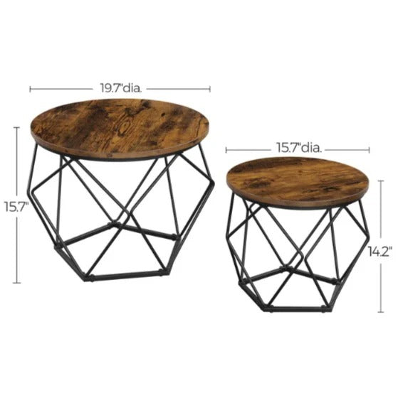 Keema Bunching Living Drawing Room Centre Nesting Coffee Tables (Set of 2)