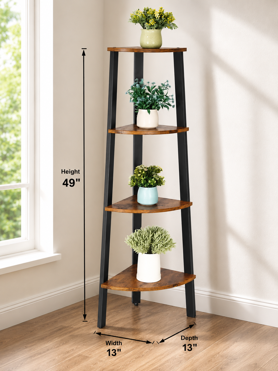 Joshy Corner Lounge Living Room Bookcase Organizer Rack Decor AJWPK